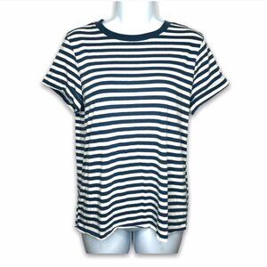 Wild Fable striped tee cuffed short sleeve NWT